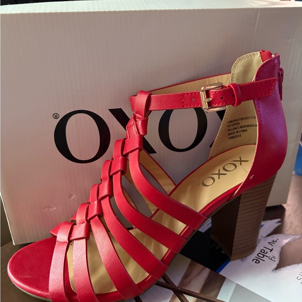XOXO Red Heels Strappy Elegance